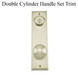 Weslock Impresa Woodward Interior Double Cylinder Handleset Trim w/Adjust. Backset - Satin Nickel