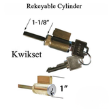 Kwikset 1" X 1-1/8 Tailpiece Keyed Cylinder - Chrome
