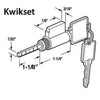 Kwikset 1" X 1-1/8 Tailpiece Keyed Cylinder - Chrome