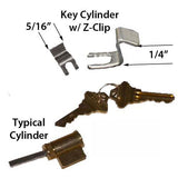 Z-Clip for Key Cylinder - Sliding Door Handleset Lock