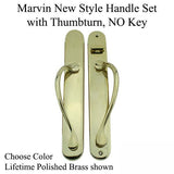 Marvin Sliding Door Wide Handle Set, Active, Keyed with Thumbturn, New Style - Choose Color