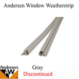 Andersen Window Weatherstrip Bulb/Stile/Left and Right, PSC Casement Stile 6\' - Gray