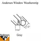 Andersen Casement Window Weatherstrip, Pair PSC6 - Gray