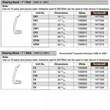 Andersen Casement and Picture window vinyl bead for 1" insulated glass 13-17/32"- Terratone