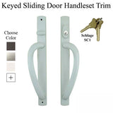 Truth 40.94 Keyed Curved Top Sliding Door Handleset Trim - Choose Color