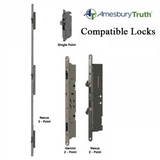 Modern Contemporary Inline Sliding Patio Door Handle Set Active Keyed Exterior with Interior Thumbturn