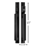 Modern Contemporary Inline Sliding Patio Door Handle Set Active Keyed Exterior with Interior Thumbturn