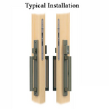 Modern Contemporary Inline Sliding Patio Door Handle Set Active Keyed Exterior with Interior Thumbturn