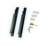 Modern Contemporary Inline Sliding Patio Door Handle Set Active Keyed Exterior with Interior Thumbturn