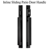 Modern Contemporary Inline Sliding Patio Door Handle Set Active Keyed Exterior with Interior Thumbturn