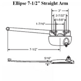 Truth 15.56 Ellipse 7-1/2 single arm casement operator, nylon roller, Left