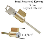 American Keyed Lock Cylinder 1-1/16 Inch X 2-1/8- Keyed Different