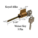 American Cylinder Lock, Weiser Wr, 5 Pin Tumbler 5 Pin Tumbler - Keyed Alike