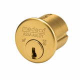 Medeco Original Standard 6 Pin Mortise Cylinder, 1-1/8" - 1-3/4", Straight Cam, 00 Keyway