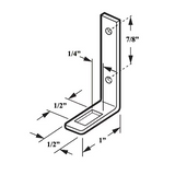 Steel Sliding Patio Door Keeper with 7/8" Screw Hole Center and 1" Projection