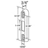 Strike / Keeper, Raised 3/4 Inch, Single Point Sliding Door Lock
