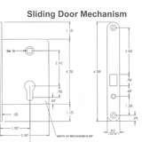 Mortise Lock With 2 Inch Hub For Sliding Doors Satin Chrome Mortise Lock - 15351