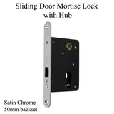 Mortise Lock With 2 Inch Hub For Sliding Doors Satin Chrome Mortise Lock - 15351