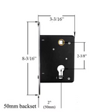 Sliding Door Mortise Lock Face with Hub 2" Backset , 15354