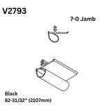 Marvin V2793 Frame Weather Strip with 82-31/32” (2107mm)  Length for 7-0 Doors – Black – Jamb Replacement Seal