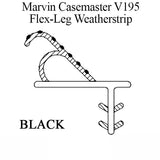 Marvin Casement Window, V195 Flex-Leg Weatherstrip, 72" - Black