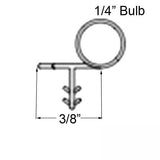 Marvin Meeting Stile, Sliding Patio Door Bulb Weather strip - Beige, 192" Cut in Half