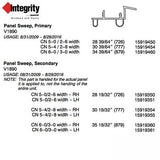 Integrity Hinged Door Sweep, Primary 2-6 Door, V1890 Weatherstrip