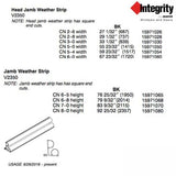 Integrity by Marvin Hinged Door Jamb Weatherstrip, V2350 92.782 - Black