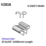 Marvin V2816 Sill Weather Strip with Length 57-11/32” (1456mm) for 5-0(60") Doors - Black & Beige