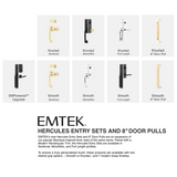 Emtek 4216 Hercules Smooth Full Length Single Cylinder Entrance Handleset - Brass Tubular