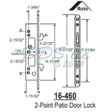 Interlock Sliding Door Mortise Lock, 16-460ss