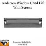 Andersen Tilt-Wash (DC) and Tilt-Wash (TW) Windows - Estate Hand Lifts w/Screws - Distressed Nickel