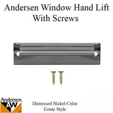 Andersen Tilt-Wash (DC) and Tilt-Wash (TW) Windows - Estate Hand Lifts w/Screws - Distressed Nickel