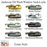 Andersen Tilt-Wash (DC) and Tilt-Wash (TW) Windows - Estate Series Sash Lock, Brushed Chrome