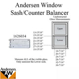 Andersen 737 Sash Balancer For 200 Series Narroline Window Sash Counter Balancer