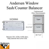 Andersen 200 Series Narroline Window Sash/Counter Balancer, Left Hand - L1427/33