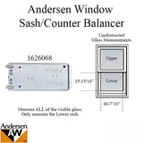 Andersen 200 Series Narroline Window Sash/Counter Balancer, Right Hand - R1433/27