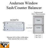 Andersen Window Sash Balance For 200 Series Narroline Window Sash Counter Balancer Left Hand 11L