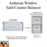 Andersen 200 Series Narroline Window Sash/Counter Balancer, Left Hand - 16L