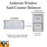 Andersen 200 Series Narroline Window Sash/Counter Balancer, Right Hand - 16R