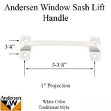 Andersen Sash Lift, 4 screw holes - White