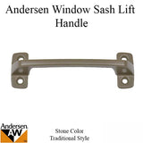 Andersen Double Hung Window Sash Lift/Handle - 4 Screw Holes, Stone