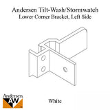 Andersen Tilt-Wash/Stormwatch Left Lower Corner Bracket - White