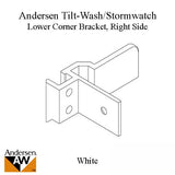 Andersen Tilt-Wash/Stormwatch Right Lower Corner Bracket - White