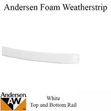 Andersen Weatherstrip, Narroline, Top and Bottom Rail Foam - White