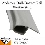 Andersen Weatherstrip, Bulb / Bottom Rail Perma-Shield Narroline Windows - White