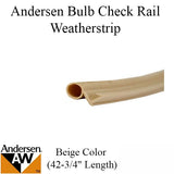 Bulb Weatherstrip, check rail, Andersen Double Hung Windows - Beige