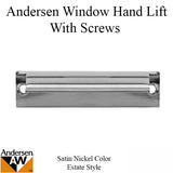 Andersen Tilt-Wash (DC) and Tilt-Wash (TW) Windows - Estate Hand Lifts w/ Screws - Satin Nickel