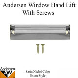 Andersen Tilt-Wash (DC) and Tilt-Wash (TW) Windows - Estate Hand Lifts w/ Screws - Satin Nickel