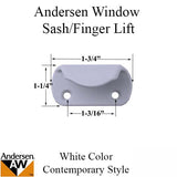 Andersen Contemporary Finger Lift, Metal - White